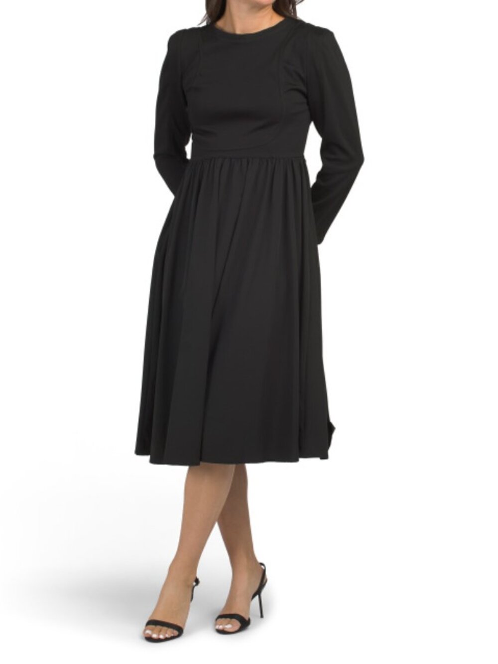 NANCY YANG Tie Waist Midi Dress